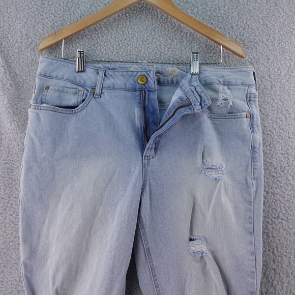 Seven7 Denim - SEVEN7 Jeans Women's Size 14 Light Wash Distressed Denim Blue Jeans Y2K